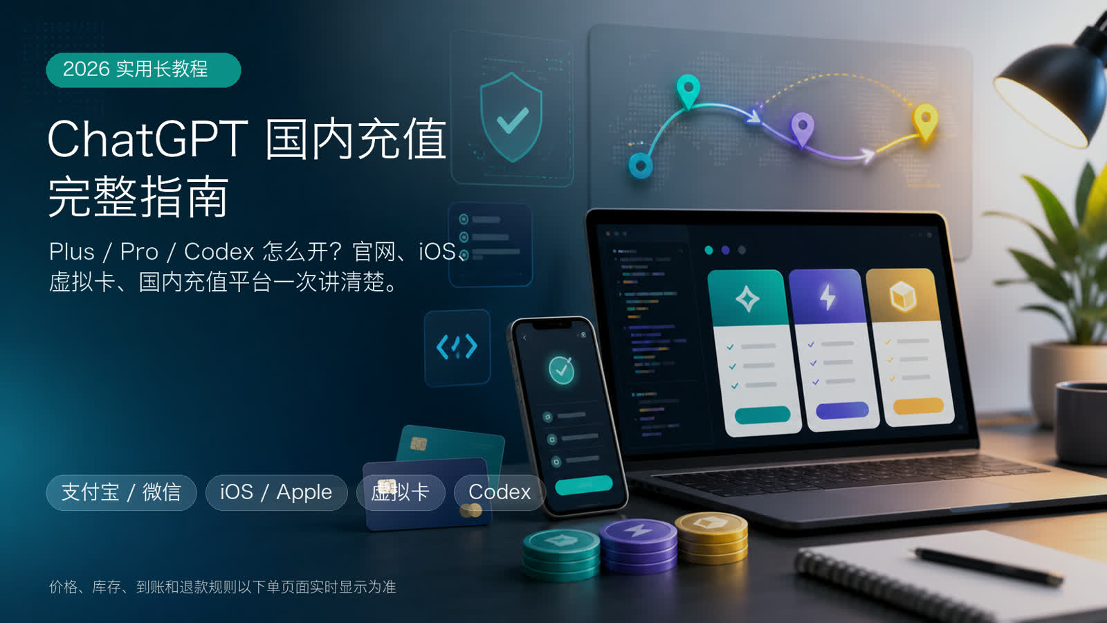 2026 年 ChatGPT Plus Pro Codex 国内充值完整教程封面
